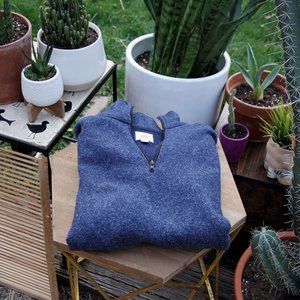 J. Crew Quarter Zip Navy Blue Heather Sweatshirt